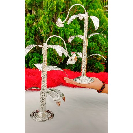 German silver BANANA TREE Pair With Detachable Leaf (13 Inchs)