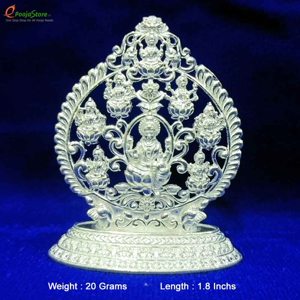 Pure Silver Ashtalakshmi idol / Prathima With Makarathoranam