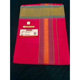 Minister White Dark Rose Dhoti 9X5 Minister White Dark Rose Dhoti 9X5