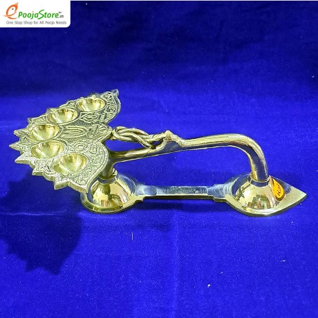 Pure Brass Ganga Aarti or Deepam For Pooja Purpose 